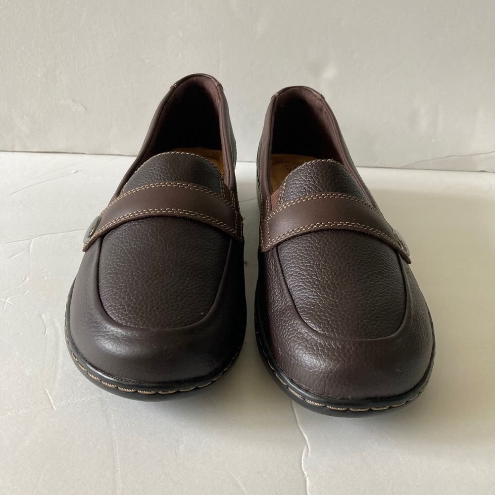 Clarks Dark Brown Leather Penny Loafers